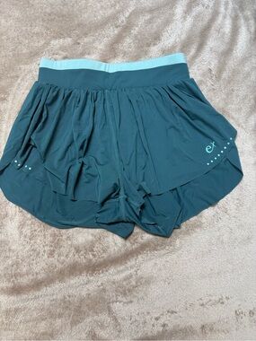 Teal Athletic Skort with Light Teal Waistband